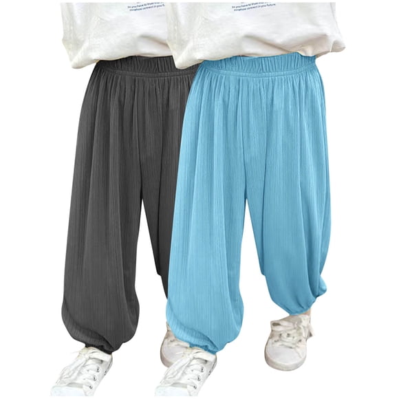 Odeerbi 2-12 Años Niños Niñas 2 Pcs Modal Sweatpants Entrenamiento de Verano Deportes Jogger Pantalones Respirables Joggers Casuales Sueltos