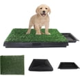 thumbnail image 2 of Grass Pad with Tray, Artificial Turf Pee Pad for Dog Potty Training, Indoor Outdoor Use, Washable Replacement Mat (3-Piece Relief System, 20'' x 30''), 2 of 7