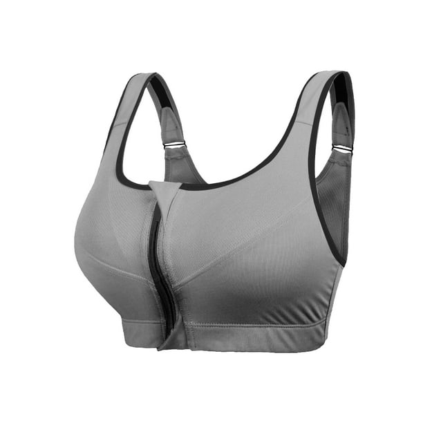 Wireless Supportive Sports Bra For Women Front Zip Design Cross