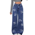 thumbnail image 2 of Women Jeans Straight Leg Concert Sparkly Bling Glitter Jeans XXL, 2 of 9