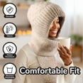 thumbnail image 2 of BambooMN Women's Frosted Bloom Hooded Scarf with Fleece-Lined Hood Warm Beanie - Magnolia, 2 of 6