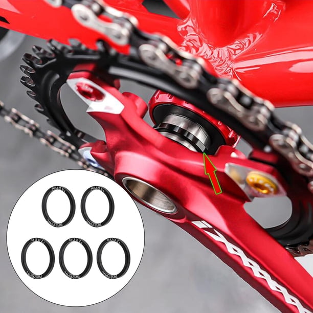 Junta de soporte inferior de bicicleta , espaciador de aleación de aluminio de arandela de bielas de bicicleta para bicicleta de montaña y carreter 24MM T3MM Macarena juntas de pedalier