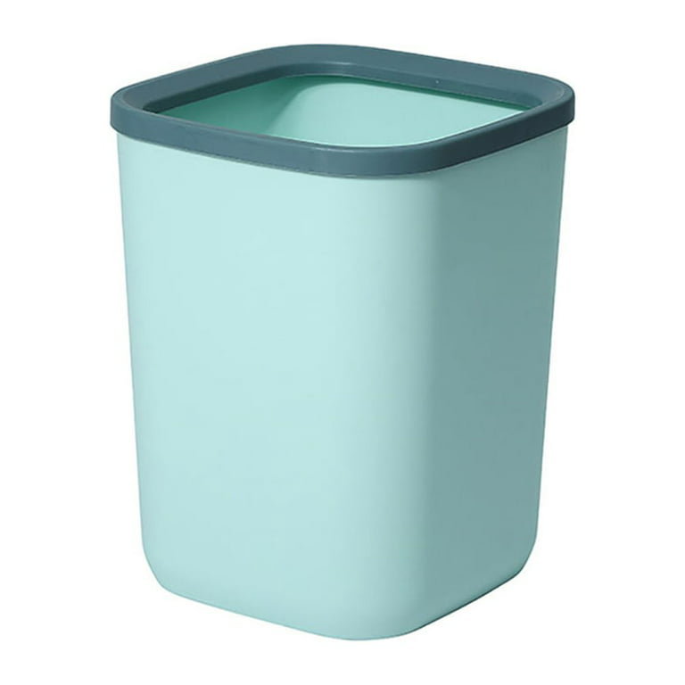Prinxy Transparent Plastic Trash Cans Small Trash Can Wastebasket with Flip-Top Lid for Bathroom,Bedroom,Kitchen,College Dorm,Office-Clear Blue, Size