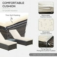 thumbnail image 6 of Outsunny Chaise Lounge Set of 2 w/ 5 Angle Backrest, Table, Cushions, PE Wicker Poolside Chairs, 3-Piece Patio Furniture Set, Mixed Brown/Cream White, 6 of 9