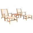 thumbnail image 3 of SAFAVIEH Chantelle Outdoor Patio 5 Piece Conversation Set, Natural/Light Brown, 3 of 10
