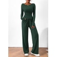 thumbnail image 4 of PRETTYGARDEN Women's 2 Piece Lounge Sets Asymmetrical Long Sleeve T Shirt Wide Leg Pants Casual Outfits Tracksuit, 4 of 8