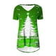 thumbnail image 5 of Camiseta Impresa con Cuello en V de Manga de Raglan de la Parte Trasera Larga Delantera Corta de las Mujeres de Navidad, Vacaciones Informales, 5 of 5