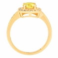 thumbnail image 3 of 1.335 ct Round Cut Simulated Yellow Diamond with Simulated Diamond Halo Accents 14K Yellow Gold Womens Engagement Ring, 3 of 4