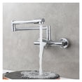 thumbnail image 1 of Brass Kitchen Folding Faucet Pot Filler Faucet Two Holes Wall Mount Faucet Hot And Cold Mixer Tap With Kitchen Sprayer ,bar Laundry RV Farmhouse, 1 of 7