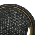 thumbnail image 3 of GDF Studio Cotterell Outdoor French Wicker and Aluminum 29.5 Inch Barstools, Set of 2, Black and Bamboo Finish, 3 of 8