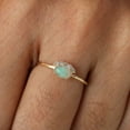 thumbnail image 3 of Oval Cut Opal & Diamond Crown Ring, 925 Sterling Silver Ring, Minimalist Ring, October Birthstone Ring, Stackable Ring, Gift For Wife, 3 of 4