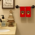 thumbnail image 6 of Serafina Home Luxury Christmas Towel Set: Cotton Terry Fingertip Towels, Traditional Green Wreath Gold Bow Design, Set of 2 (11" x 18" Inch), 6 of 9