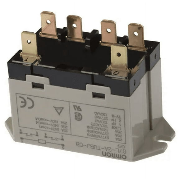 Power Relay; 200/240 VAC; 25 A 2A DPST-NO; Quick connect term Upper bracket; With test btn