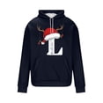 thumbnail image 4 of Yteetum Men's Oversized Christmas Hoodies Christmas Letter Print Drawstring Pullover Hooded Sweatshirts Mens Casual Christmas Graphic Print Loose Long Sleeve Hoodies Xmas Holiday Hooded Sweatshirt, 4 of 5