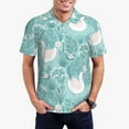 thumbnail image 1 of Bingfone Swan And Flowers4 for Men's Button-down POLO Shirts, Quick-drying Shirts and T-shirts for Summer, Suitable for Vacation and Business-4X-Large, 1 of 6