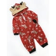 thumbnail image 3 of Babibeauty Christmas Family Matching Hoodie Pajamas Reindeer One Piece Jumpsuit Zipper Pjs for Adult Kids Baby, 3 of 7