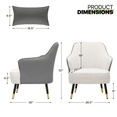 thumbnail image 3 of Magshion Modern Mid Back Accent Chair with Pillow, Upholstered Single Sofa Arm Chair for Living Room, Bedroom, Home Office, Grey, 3 of 12