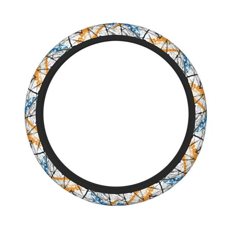 Double Thick Steering Wheel Cover 15.8in Durable Non-Slip Steering Wheel Cover Suitable For Most Vehicles Sedans Suvs Atvs Trucks Etc Urban Grunge Graffiti