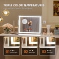 thumbnail image 3 of Hasipu 14" x 11" LED Makeup Mirror with Bluetooth Speaker & 5X Magnifying Glass Square White Vanity Mirror with 3 Light Modes, 3 of 8