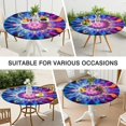 thumbnail image 7 of Colorful Tie Dye Flame Flower Pattern Round Fitted Tablecloth with Elastic Edge,Dining Table Cover Waterproof,Outdoor Round Tablecloth for Camping,Dining,Indoor and Outdoor, 7 of 7