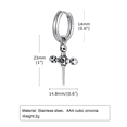 thumbnail image 3 of Vogem Silver Cross Earrings for Women Men Stainless Steel Skull Cross Dangle Hoop Earrings with Cubic Zirconia Vintage Jewellery Gift(36*15mm), 3 of 4