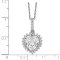 thumbnail image 3 of 925 Sterling Silver Cable Necklace with Pendants Chain Cheryl M Fancy 100-Facet and Brilliant-cut CZ Heart 18.5 Inch 14 mm, 3 of 4