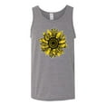 thumbnail image 2 of Wild Bobby, Artsy Cheetah Leopard Print Sunflower, Fashion, Men Graphic Tank Top, Heather Grey, Large, 2 of 3