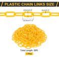 thumbnail image 2 of Plastic Chain Links, 1.4-Inch 25 Foot Barrier Chain, Yellow, 2 of 7
