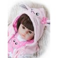 thumbnail image 4 of Muñeca bebé renacida de la vida real, niña, 19 pulgadas, muñeca de arte para bebés con chupete, ideal para niños de 3 años en adelante, regalo de cumpleaños, juguete, chaleco rosa, 4 of 5