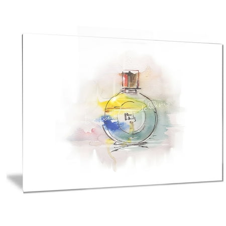 Metal Perfume Bottle - DESIGN ART Designart 'Perfume Bottle' Contemporary Metal Wall Art