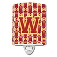 thumbnail image 1 of Caroline's Treasures Letter W Football Cardinal and Gold Ceramic Night Light, 6 x 4", Multicolor, 1 of 1