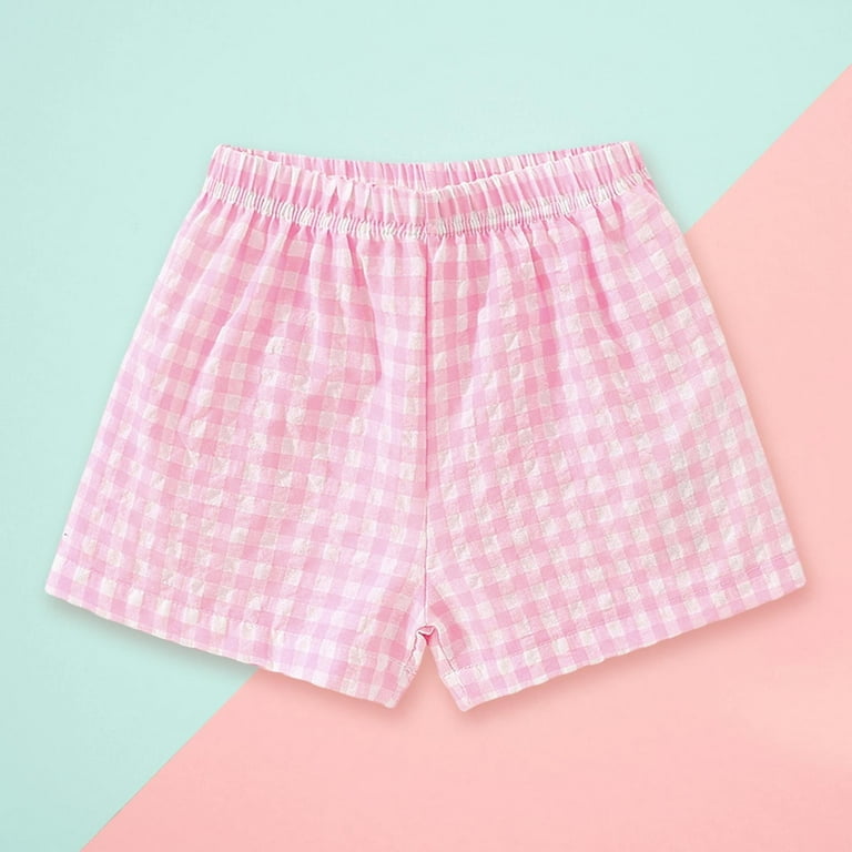 MEZZALL Girls Plaid Casual Shorts Little Girls Wear Light Summer