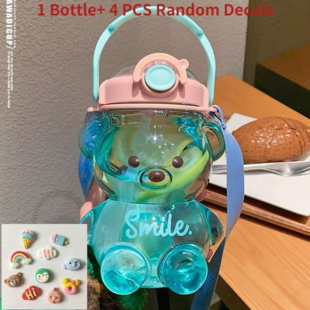 

DabuLiu 1000/1400ML Kawaii Water Bottle Travel Bear Kettle Sport Drinking Mug Girl Outdoor Bottle Large Capacity Cup Bottle with Straw