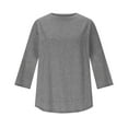 thumbnail image 5 of 3/4 Sleeve Workout Tops for Women Lightweight Quick Dry Sun Shirt Crew Neck Casual Yoga Tunic Tee Tshirts (M, Gray), 5 of 6