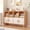 Oak, variant on OSCHF Cubby Shelf Bookcase with Doors - Wooden 8 Cube Floor Standing Open Bookshelf with Solid Wood Legs, 2-Tier Low Storage Cabinet, Oak and Warm White