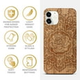thumbnail image 4 of Case Yard Wooden Case Outside Soft TPU Silicone, Slim Fit Shockproof Wood Protective Phone Cover for Girls Boys Men and Women, Supports Wireless Charging Rose Flower Design case for iPhone-12-Mini, 4 of 7