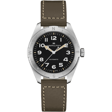 Hamilton H70315830 41 x 11.5 mm Khaki Field Expedition Leather Strap Black Dial Automatic 100 m Mens Watch