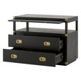 thumbnail image 3 of 35 Inch Wood Nightstand with 2 Drawers and 1 Shelf, Modern Gold, Black, 3 of 9