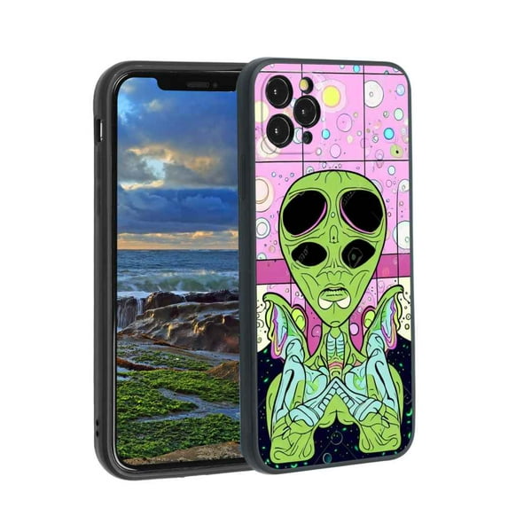 Compatible with iPhone 11 Pro Phone Case, Psychedelic-Trippy-Alien-Art-Visuals-Colours16 Case Men Women, Flexible Silicone Shockproof Case for iPhone 11 Pro