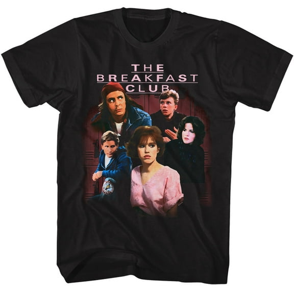 The Breakfast Club Color Group Photo by Lockers Black Tall T-shirt 3XLT