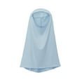 thumbnail image 6 of Odeerbi Toddler Girls Muslim Dress One-Piece Islamic Prayer Dress with Hijab Long Sleeve Round Neck Grenadine Dress with Headscarf Light Blue, 6 of 8