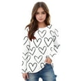 thumbnail image 2 of yoeyez Valentines Shirts for Girls Fashion Love Heart Print Shirt Round Neck Long Sleeve Pullover Tops Holiday Tshirt Clothes Tops White,3 Years, 2 of 7
