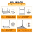 thumbnail image 4 of 12x24x30 Stainless Steel Work Table - NSF Commercial Prep Metal Table - Outdoor Pizza Oven Stand w/Under Shelf - Kitchen Island Laundry Utility Garage Microwave Stand Large Rolling Storage Cart, 4 of 7