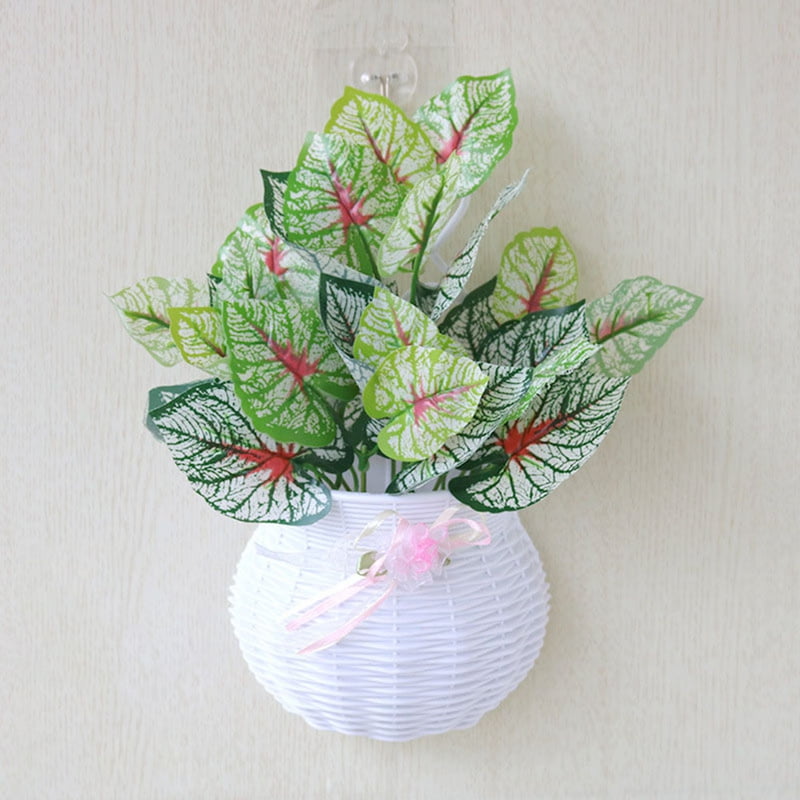 Details about   Artificial Plant Leaves Bonsai Hanging Storage Basket Wedding Party Wall Decor 