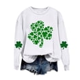 thumbnail image 6 of Soyumi St Patrick’S Day Sweatshirt, Womens Clover Printed Hoodie Shamrock Pullover Irish Theme Casual Long Sleeve Loose Fit Tops Saint Patricks Day Gift Festival Outfit, White, 6 of 6