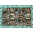 thumbnail image 1 of Ahgly Company Indoor Rectangle Abstract Light Blue Modern Area Rugs, 2' x 5', 1 of 4