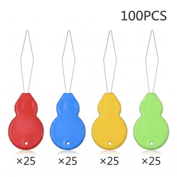 Needle Threader, 100Pcs Colorful Plastic Needle Threaders, Gourd-Shaped Threading Tool for Hand Sewing