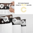 thumbnail image 3 of No Hook Shower Curtain with Snap in Liner, Thin Blue Line American Flag Waterproof Fabric Bathroom Curtain Mesh Top Window, Black White Stars Stripes Shower Curtains 36x72in, 3 of 9