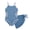 Blue, variant on Girls One-Piece Cut Out Design Swimsuit with Cover Up Skirt Adjustable Straps Swimwear Solid Color Bathing Suit for Girls 13-14 Years