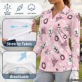 thumbnail image 6 of Jeiento Women's Golf Shirts, Moisture Wicking, Pink Snowman House Leisure Tops, Long Sleeve V Neck Quick Dry Breathable Top for Yoga, Hiking and Winter Leisure, 6 of 7